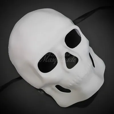 Men's Day Of The Dead Skeleton Skull Costume Halloween Masquerade Mask [White] • $19.95