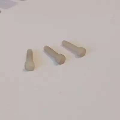 Vintage Avometer Spares - 3 X Off White Plastic Screw Fittings 1.8mm (no 54) • £1.50