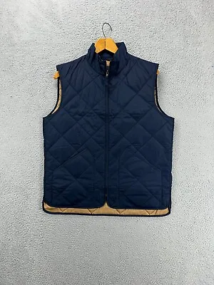 J.Crew Vest Mens Medium Blue Authentic Outerwear Quilted Full Zip Pockets NEW F8 • $47.50
