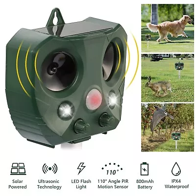 3 Style Animal Repeller Ultrasonic Solar Power Outdoor Pest Cat Mice Deer Sensor • $17.31