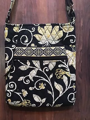 VERA BRADLEY Cross Body Adjustable Bag Black Yellow Bird • $22.98