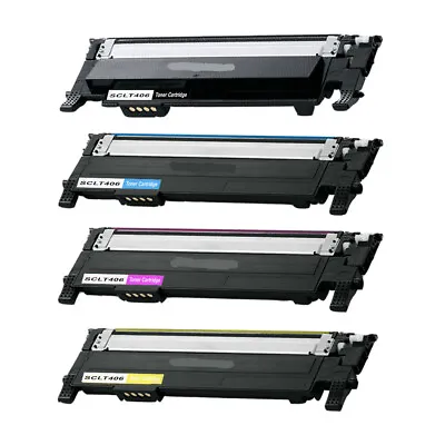 4 Toner Cartridge CLT 406S For Samsung CLP360 CLP365 CLP365W CLX 3305 CLX 3305FW • £32.29