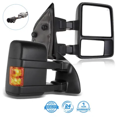 Left+RIGHT For 1999-07 Ford F250/F350/F450 Power+Heated+Smoke Signal Tow Mirrors • $106.99