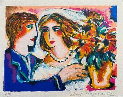 Zamy Steynovitz Newlyweds With Bouquet Hand Signed Limited Serigraph On Paper • $39.99