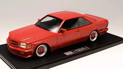 1/18 Ivy Models Mercedes Benz 560 SEC 6.0 AMG C126 1986 In Red  Leather Base • $249.95