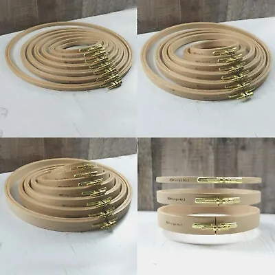Nurge Wooden Embroidery Hoop Cross Stitch Ring 24 Sizes & 3 Widths In Beech Wood • £5.35