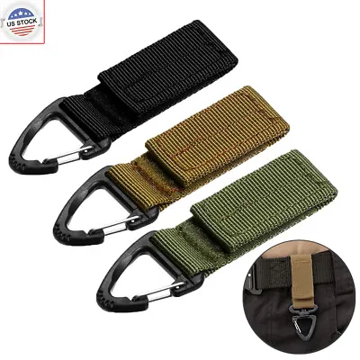 Tactical Molle Clip Buckle Nylon Belt Key Ring Keychain Holder Carabiners Hook • $3.99