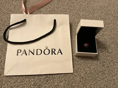 Pandora Pink Glass Bead Charm With Box And Bag • £12.99