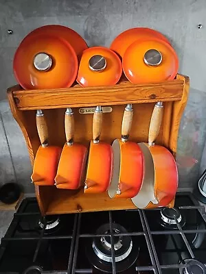 Le Creuset 5 Pan Saucepan Set 1416182022 Volcanic 🍊  Plus Stand • £87