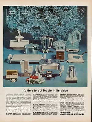 1964 Presto Kitchen Appliances Vintage Print Ad Coffee Pot Toaster Iron Grill US • $9.93