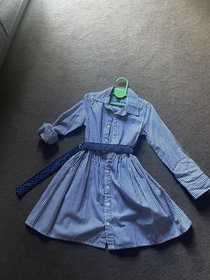 £30 • Buy Ralph Lauren Polo Blue Belted Shirt Dresses And T-shirt Bundle Girl Age 5/6