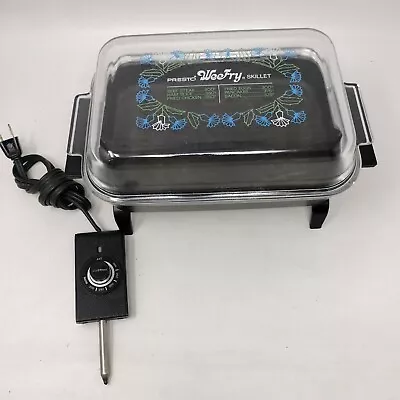 Vintage Presto Wee Fry Electric Skillet With Clear Glass Lid Cord Works 650 Watt • $25