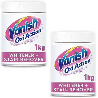 Vanish Oxi Action Whitener And Stain Remover Powder For Whites 1kg Pack Of 2 • £13.99