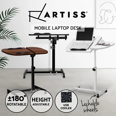 Artiss Laptop Desk Portable Mobile Adjustable Notebook Computer PC Bedside Table • $49.95