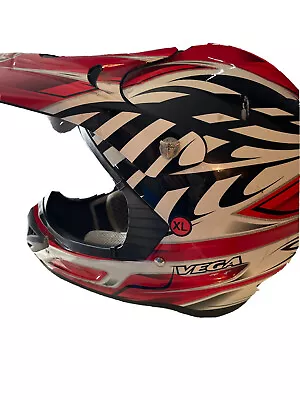 Vega Motocross Dirt Bike Helmet Size XL - Black White Red • $45