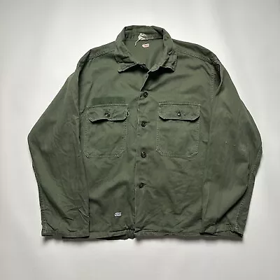 VTG 50s Vietnam Era US Army OG-107 Type 1 Sateen Sanforized Fatigue Shirt • $49.99