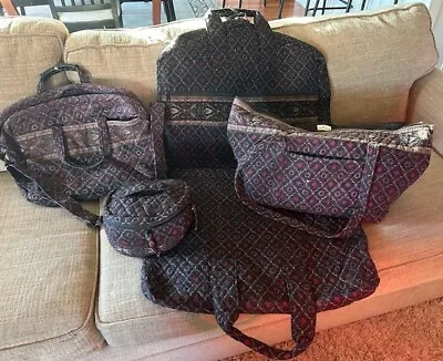 Vera Bradley 4 Pc Travel Bag Set In Retired  Laurel  Pattern--tote Garment Bag • $25