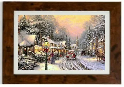 £22.39 • Buy Village Christmas Framed Print By Thomas Kinkade