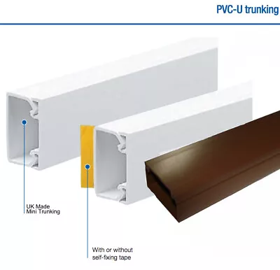 Self Adhesive PVC Plastic Electrical Mini Trunking Cable Tidy - 1 Meter Series • £7.97