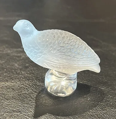 Signed R.Lalique Frosted Crystal Quail  Perdrix Inquiete  Crystal Bird Sculpture • £427.57