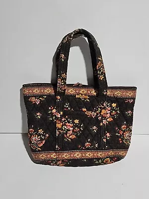 Vera Bradley Tote Purse Brown Floral Quilted Double Strap Shoulder Bag  • $19.99