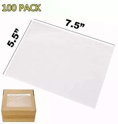 100x 7.5x5.5 Clear Packing Invoice List Pouches Shipping Label Envelope Adhesive • $10.93