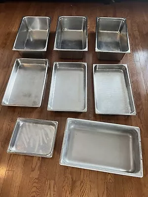 (Lots Of 8) Stainless Steel Pans. Used Steam Table Pans • $125
