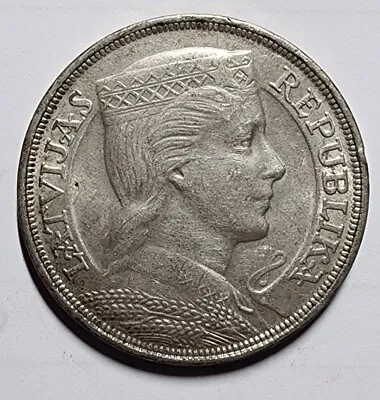 1932 Latvia 5 Lati UNC • $175