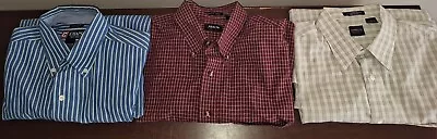 Lot Of 3 Men's Dress Shirts Sz Large Chaps Arrow Long And Short Sleeve • $14.44