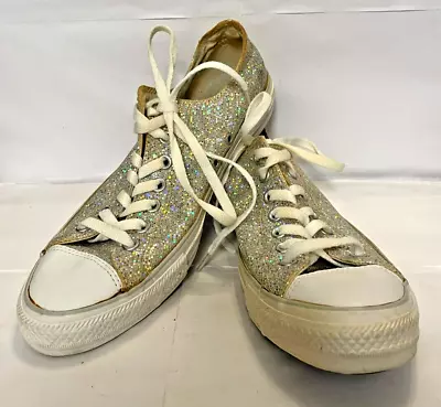 Converse All Star Sparkle Silver Women’s Size 10.5 Sneakers Excellent- Condition • $18