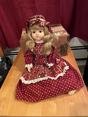 Victoria Ashlea Org Porcelain Musical Doll FOOT BROKEN OFF PLAYS  COUNTRY ROADS  • $9