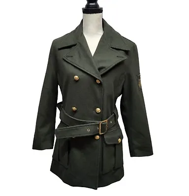 Miss Sixty Military Jacket Womens Sz Medium Wool Blend Green Made In Italy #578 • $29.99