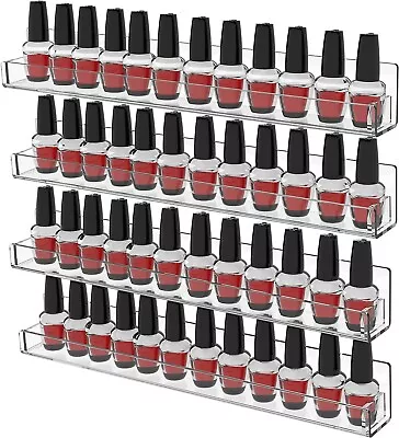 Nail Polish Organizer Wall Mounted4 Pack Nail Polish Rack Display 48 Bottles • $19.54