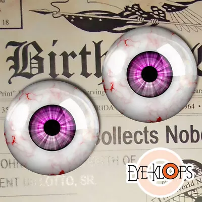 Purple Monster Eyes - Realistic Glass Halloween Taxidermy Eyeballs 15mm • $8.99