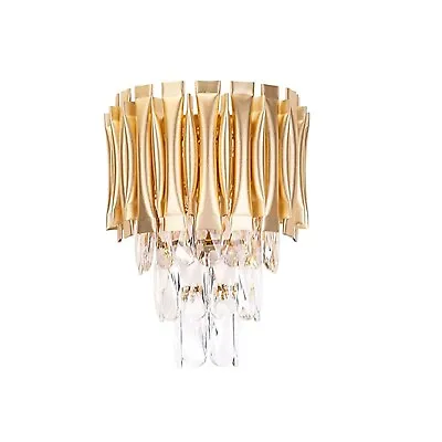 Crystal Chandelier Gold K9 Ceiling Light LED Modern Luxury Ceiling Pendant Light • £49.89