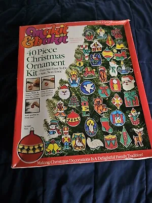 Vintage Makit & Bakit Christmas Ornaments Metal Stained Glass - 37 • $180