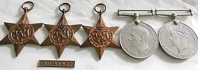 Ww2 Group 5 Officers Medals Major Clarke 1st Army Clasp Unit Insignia Ephemera • $170.50