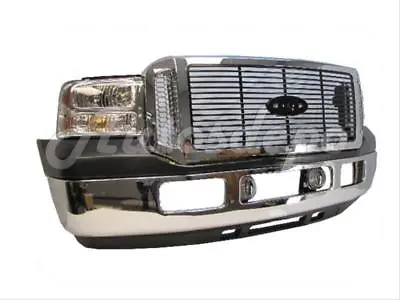 $976.93 • Buy For 05-07 FORD SUPER DUTY F250 F350 FRONT BUMPER CHR PAD GRILLE CHR/BLK FOG 8 PC