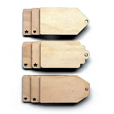 £2.19 • Buy Wooden Birch Ply Luggage Gift Tag Shapes Tags Plaques Embellishments Decoration 