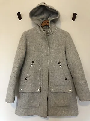 J CREW Chateau Nello Gori Parka Italian Stadium Cloth Heather Dust Gray Sz 8 • $45