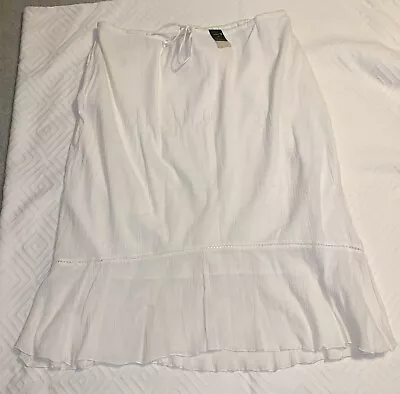 LANE BRYANT VENEZIA Skirt Women’s 26 28 Off White All Cotton Gauze Pull On NWT • $17