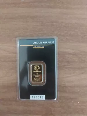 Rare 5 Gram Gold Bar Argor Heraeus Gold Bar 999.9 Fine In Assay Card • $320.92