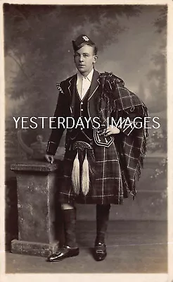  Dapper Young Highlander Fashion Kilt Morrisons Edinburgh Studio Postcard (3) • £36.50