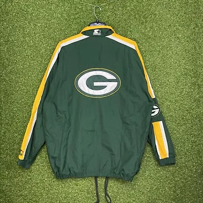 Green Bay Packers Starter Jacket Lightweight Pullover Windbreaker Mens Size XL • $29.99