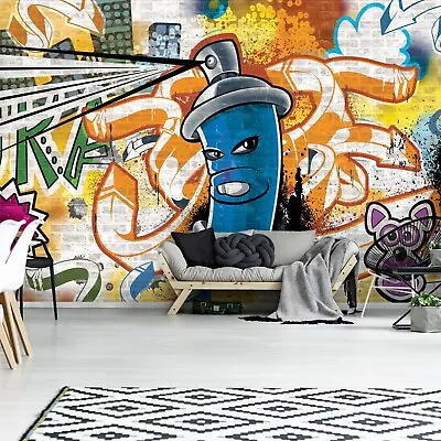 £58.99 • Buy Graffiti Children Wallpaper Mural For Kids Bedroom 123x86in Photo Wall Decor