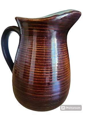 Redwing Pottery Stoneware Village Green Blue And Brown Pitcher 4 Cup • $12