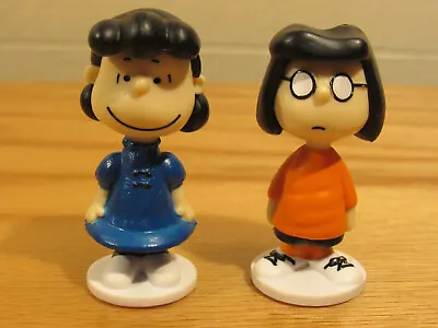 PNTS Peanuts SNOOPY Marcie & Lucy PVC 2'' White Base Cake Topper UNIQUE • $21.25
