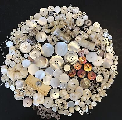 Lot (#20) Antique Mother Of Pearl And Shell Buttons Over 1 Pound • $5