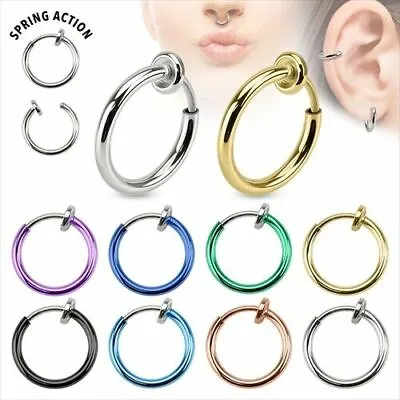 Fake Cheater Clip On Septum Hoop Helix  Ear Stud Nose Ring Eyebrow-Lip Ear Cuff • £2.29