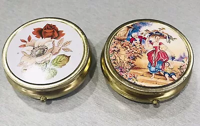 TWO X VINTAGE  PILL BOXES UNBRANDED Free Tracked Postage • $28